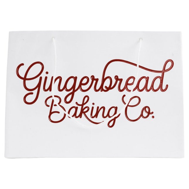 Sacola Para Presentes Grande Gingerbread Baking Co Natal  (Frente)