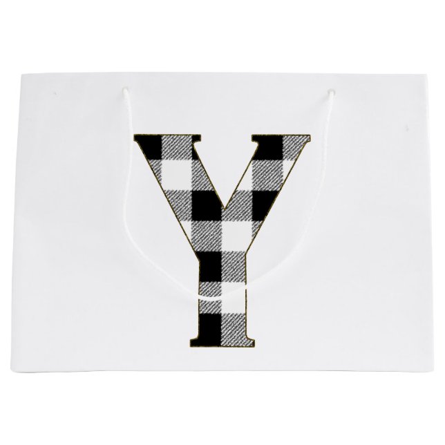 Sacola Para Presentes Grande Gingham Check Y (Frente)