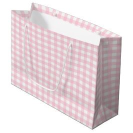 Sacola Para Presentes Grande Gingham Rosa 1
