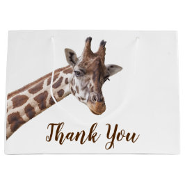 Sacola Para Presentes Grande Giraffe Obrigado