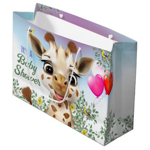Sacola Para Presentes Grande Giraffe Safari Chá de fraldas Grande Saco de Prese