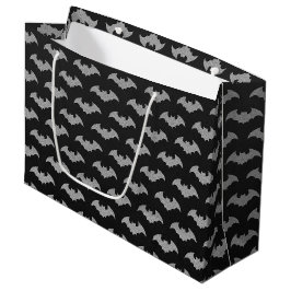 Sacola Para Presentes Grande Glittery Bat Halloween
