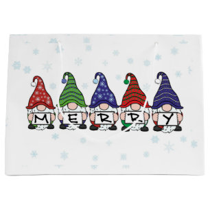 Sacola Para Presentes Grande Gnomos felizes