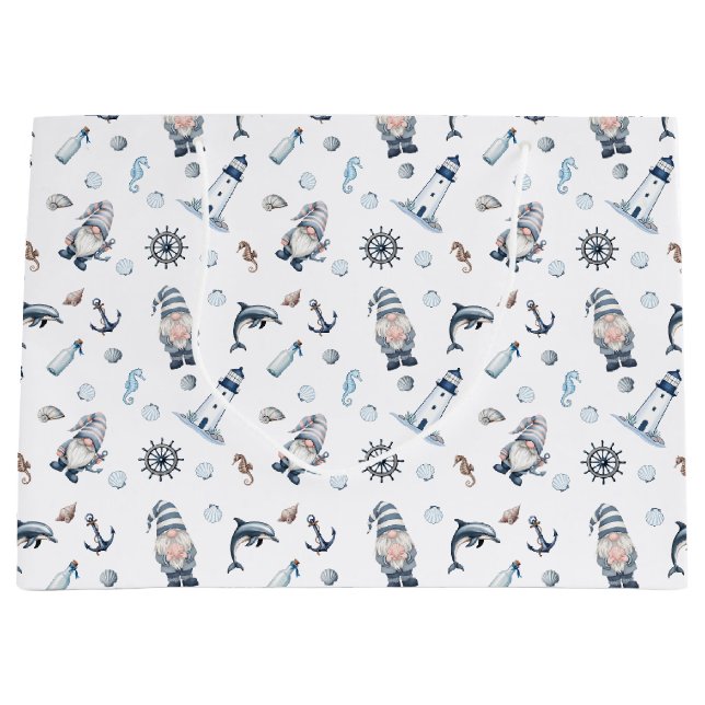 Sacola Para Presentes Grande Gnomos náuticos! (Frente)