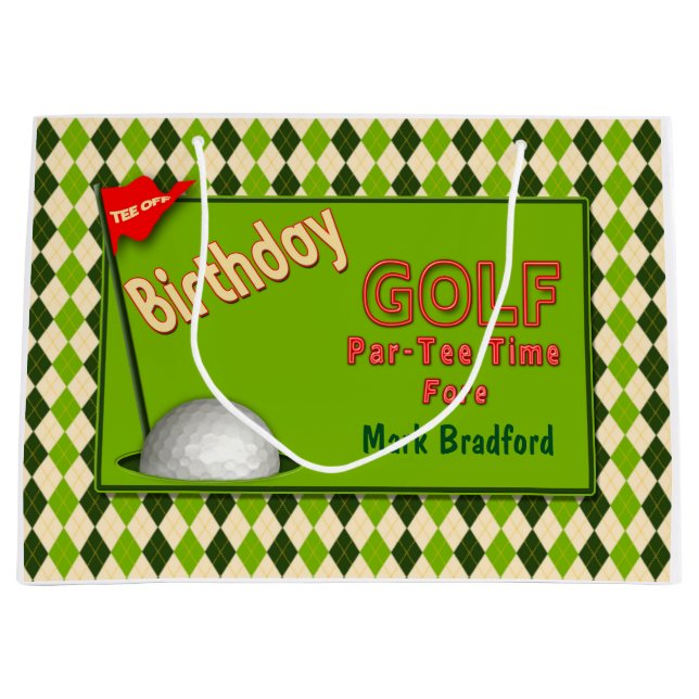 SACOLA PARA PRESENTES GRANDE GOLF BIRTHDAY GIFT BAG (Frente)