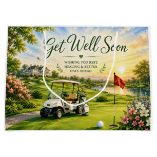Sacola Para Presentes Grande Golf Recupere-se Logo Aquarela para Golfista