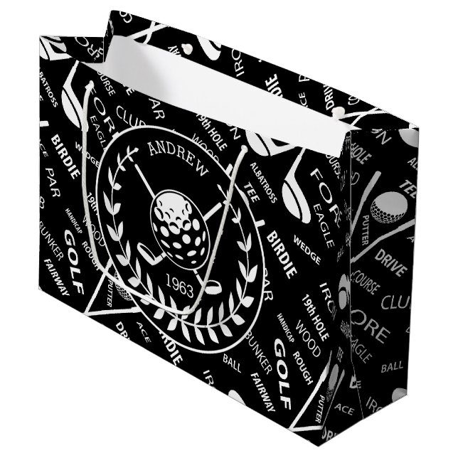 Sacola Para Presentes Grande Golfe personalizado temático (Frente inclinada)