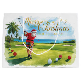 Sacola Para Presentes Grande Golfe tema de Natal com Papai Noel