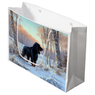Sacola Para Presentes Grande Gordon Setter Deixe-O Neve Natal