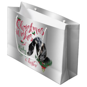 Sacola Para Presentes Grande GOTA O Natal Deseja O Bebê Goat Kisses Nubian