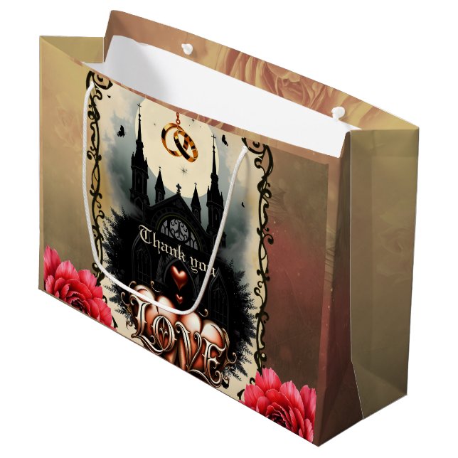 Sacola Para Presentes Grande Gothic Moon –Eternal Love Beneath the Midnight Sky (Frente inclinada)