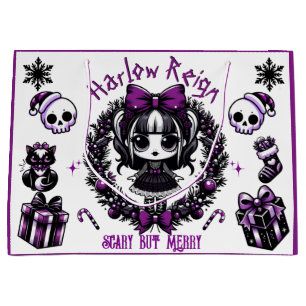 Sacola Para Presentes Grande Gótico Roxo e Gótico Negra