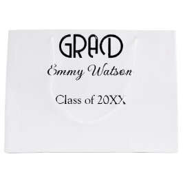 Sacola Para Presentes Grande Grad bold letter graduation name class of 20XX sim