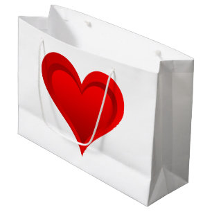 Sacola Para Presentes Grande Gradações VERMELHO AMOR CORAÇÃO + texto e ideias