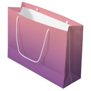 Sacola Para Presentes Grande Gradiente de Mão Púrpura Púrpura Púrpura Pastel Su
