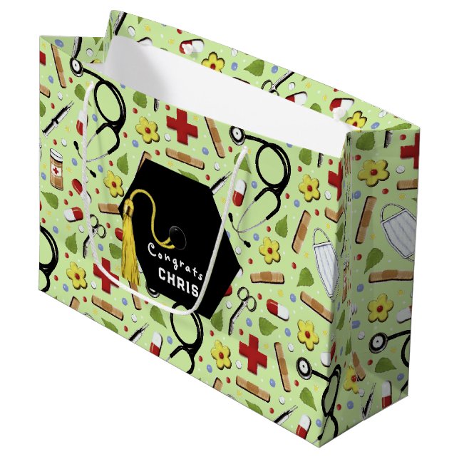 Sacola Para Presentes Grande Graduação de Doutor (Frente inclinada)