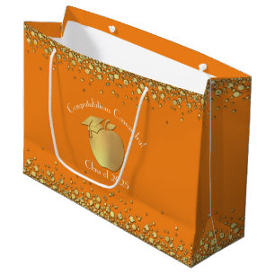 Sacola Para Presentes Grande Graduação de Educação de Professores Laranja Doura