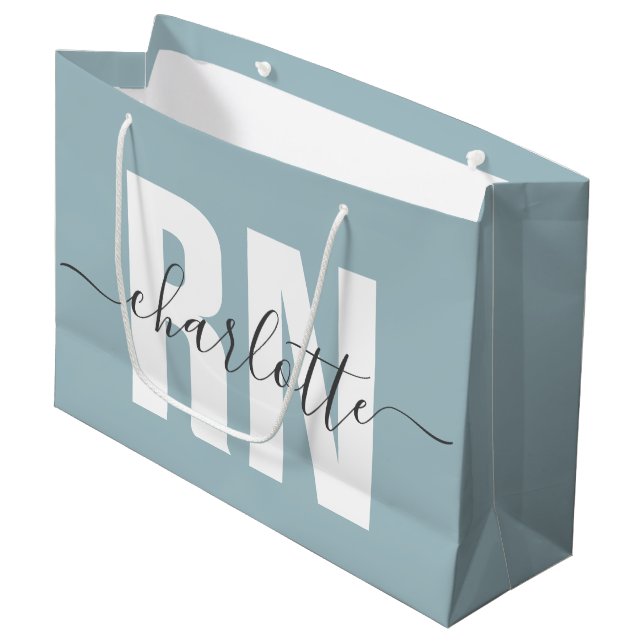 Sacola Para Presentes Grande Graduação de Enfermeiros Registrados Personalizado (Frente inclinada)