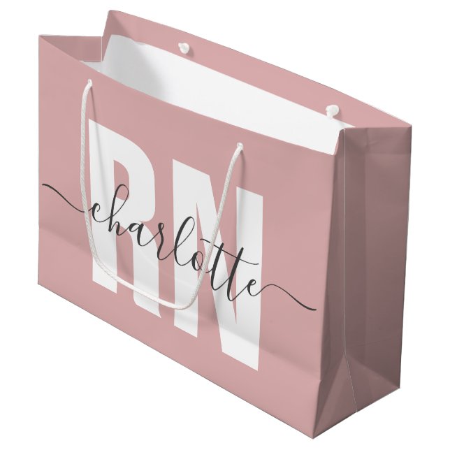 Sacola Para Presentes Grande Graduação de Enfermeiros Registrados Personalizado (Frente inclinada)