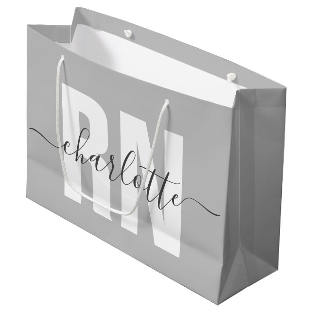 Sacola Para Presentes Grande Graduação de Enfermeiros Registrados Personalizado (Frente inclinada)