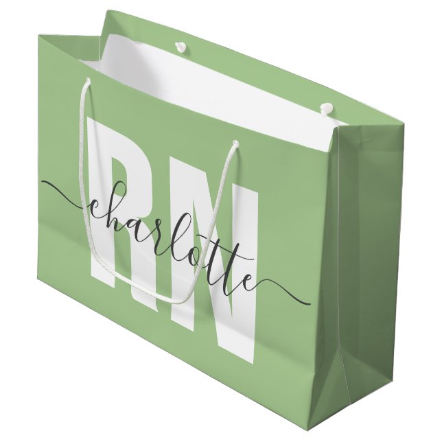 Sacola Para Presentes Grande Graduação de Enfermeiros Registrados Personalizado (Frente inclinada)