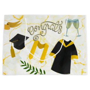 Sacola Para Presentes Grande Graduação Parabéns Chapéu acadêmico e vestido