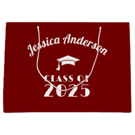 Sacola Para Presentes Grande Graduação Personalizada Maroon e White