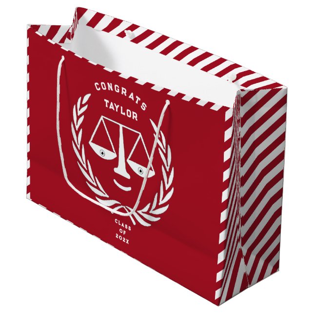 Sacola Para Presentes Grande Graduação Personalizada na Faculdade de Direito (Frente inclinada)