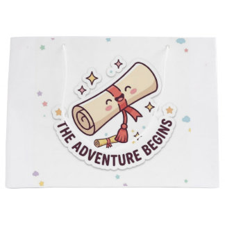 Sacola Para Presentes Grande Graduation Design - "The Adventure Begins" 