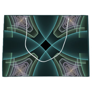 Sacola Para Presentes Grande Gráfico de Arte Geométrica Teal Moderna