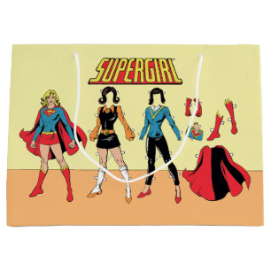 Sacola Para Presentes Grande Gráfico de Boneca de Papel Supergirl