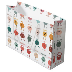 Sacola Para Presentes Grande Gráfico de Emoções de Sentimentos Coloridos Bonito
