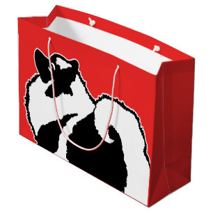 Sacola Para Presentes Grande Gráficos Keeshond - Arte de Cachorro Original