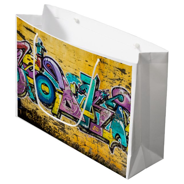 Sacola Para Presentes Grande Grafite, Grundarfjordur, Islândia (Frente inclinada)