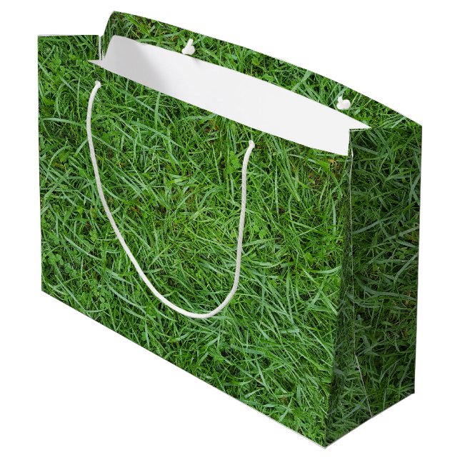 Sacola Para Presentes Grande Grama Verde (Verso inclinado)