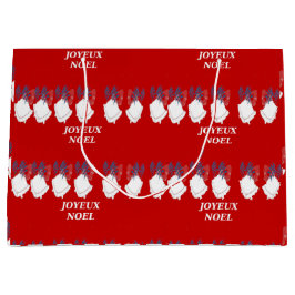 Sacola Para Presentes Grande Grand Sac Cadeau Joyeux Noël Cloches Rouge