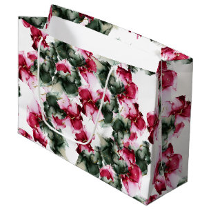 Sacola Para Presentes Grande Grande Bag de presentes   Abstrato Crimson e Sage 