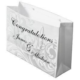 Sacola Para Presentes Grande Grande Bag Gift Gift Elegante - Prata