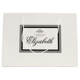 Sacola Para Presentes Grande Grande bolsa de presente branca e preta