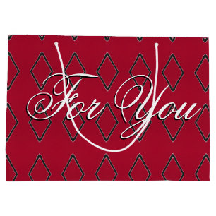 Sacola Para Presentes Grande Grande Burgundy - Design de Papel para Presente