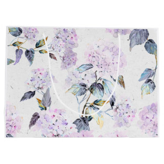 Sacola Para Presentes Grande Grande Hydrangea Watercolor Flower Bag