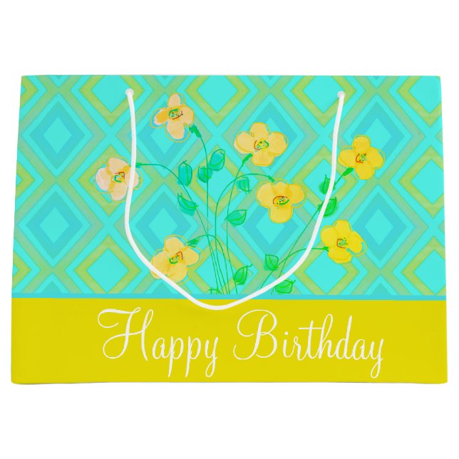 Sacola Para Presentes Grande Grande Limão de limão e chalé qualquer saco de pre (Frente)