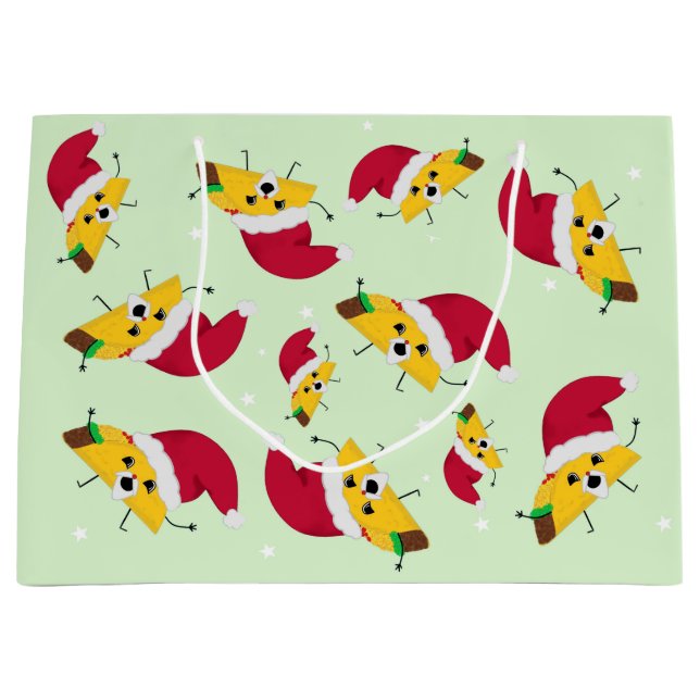 Sacola Para Presentes Grande Grande Papai noel de Taco Saco de Natal (Frente)