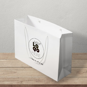Sacola Para Presentes Grande Grande papel personalizado Logotipo branco de comp