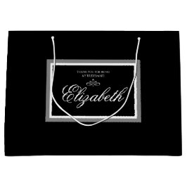 Sacola Para Presentes Grande Grande saco de presentes preto e branco