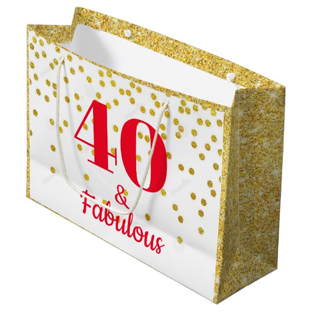 Sacola Para Presentes Grande Grande Saco do Presente - Marco Dourado (Frente inclinada)