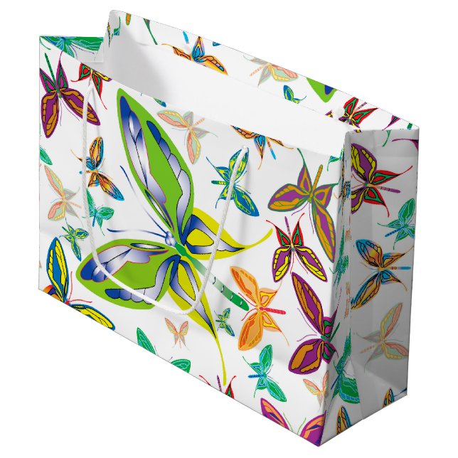 Sacola Para Presentes Grande Grandes Sonhos de Borboleta (Frente inclinada)