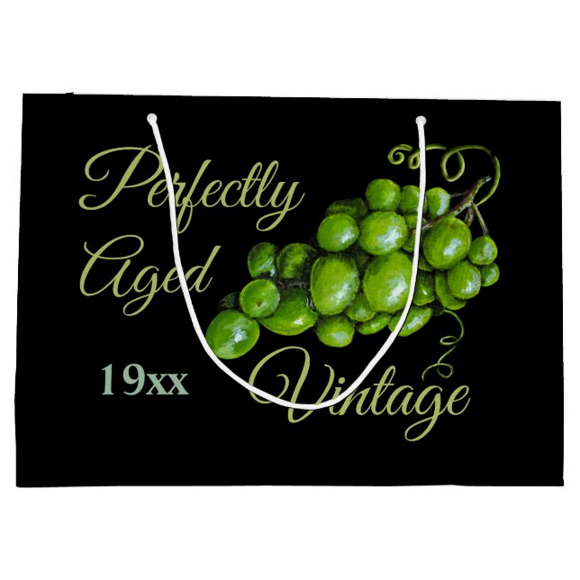 Sacola Para Presentes Grande Grãos Verdes Grande Saco de Presente (Verso)