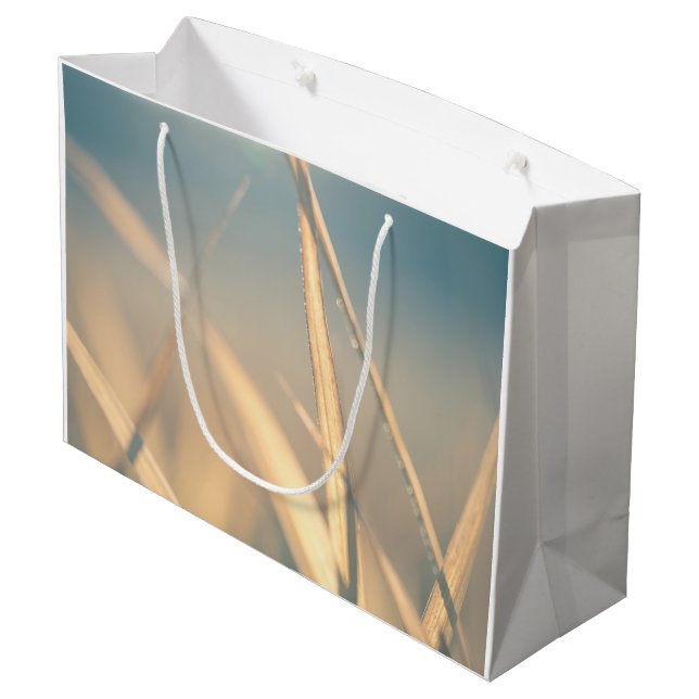 Sacola Para Presentes Grande Grass Floral Nature Foto (Verso inclinado)