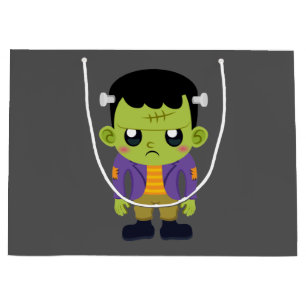 Sacola Para Presentes Grande Green Frankenstein Monster Halloween